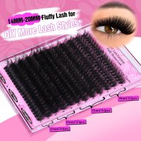 Yawamica Fluffy Lash Clusters Thick 200D Volume Eyelash Clusters 14-20mm Wispy Individual Lashes D Curly Cluster Eyelash Extensions 240pcs DIY Lash Extension for Beginners - Image 5