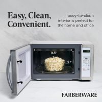 Farberware Countertop Microwave 1000 Watts, 1.1 cu ft - Microwave Oven With LED Lighting and Child Lock - Perfect for Apartments and Dorms - Easy Clean White, Platinum - Image 5