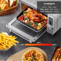 Nuwave Bravo Pro Smart 21QT Toaster Oven Air Fryer Combo, Convection Oven Countertop, 10 functions all in 1, with even & quick crisp technology, 50-450°F, 1800W, Stainless Steel - Image 3