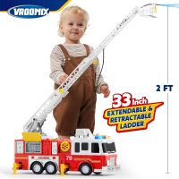 JOYIN Extra Large Fire Truck Toys for Boys Girls with 33-inch Ladder, Lights, Realistic Sirens & Button, Big Firetruck Engine for Toddlers 3+, Christmas Birthday Gift - Image 4