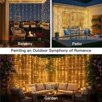 suddus Curtain Lights for Bedroom, 200 Led Hanging String Light Outdoor, Fairy Curtain Lights Indoor for Christmas, Dorm, Wall, Backdrop, Window, Wedding, Party, Birthday Decor, Warm White - Image 2