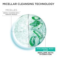 Garnier Micellar Water with Hyaluronic Acid, Facial Cleanser & Makeup Remover, Hydrating and Plumping, For All Skin Types, Vegan, Cruelty Free, 13.5 Fl Oz (400mL), 1 Count - Image 4