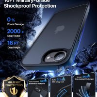 iPhone 16e Case [16FT Military Grade Drop Protection] Anti-Slip, Anti-Scratch, Slim Frosted Matte Translucent Cover 16e Phone Case for iPhone 16 e case 6.1", Frosted Black - Image 3