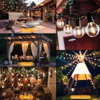 100FT LED Outdoor String Lights Patio Light with 52 Shatterproof G40 Dimmable Globe Bulb, 2-Pack 50FT Waterproof Outside Hanging String Light for Christmas Backyard Porch Balcony Gazebo Party - Image 7