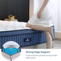 California King Size Mattress, 12 Inch Cal King Mattress in a Box, Medium Pocket Spring and Gel Memory Foam for Superior Comfort, Pressure Relief, Strong Edge Support - Image 5