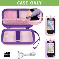 ALKOO Kids Toy Smartphone Case Compatible with Kikapabi/for Joozfee/for dancingcow/for Prysyedawn, Learning Toys Holder for Toddler Play Cell Phone, SD Card, Lanyard and Cable Accessories- Pink - Image 2