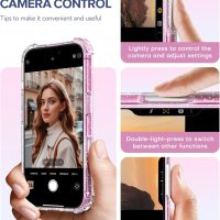 BERFY Compatible with iPhone 16 Case Glitter, [3 in 1] with Screen Protector + Camera Lens Protector, [Non-Yellowing] Clear Sparkle Slim Shockproof Hard Phone Cover for Women 6.1", Shiny Clear - Image 7