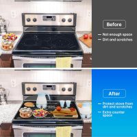 Stove Top Cover for Electric Stove (28.5”x 20.5”), Heat Resistant Glass Cooktop Cover, Multipurpose Stove/Counter/Washer Top Protector, Dishwasher Safe Natural Rubber (Thankful) - Image 7