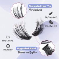 Fluff Lash Clusters 60D+80D Thick Eyelash Clusters D Curly Wispy Individual Lashes 10-18mm Cluster Eyelash Extensions 280pcs False Eyelashes DIY Flat Lash Extension by TOOCHUNAG - Image 6