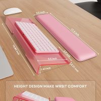 Computer Keyboard Wrist Rest Stand for Desktop, Keyboard Holder for Easy Typing with Wrist Pad for Office Desk, Home, School (Pink) - Image 6