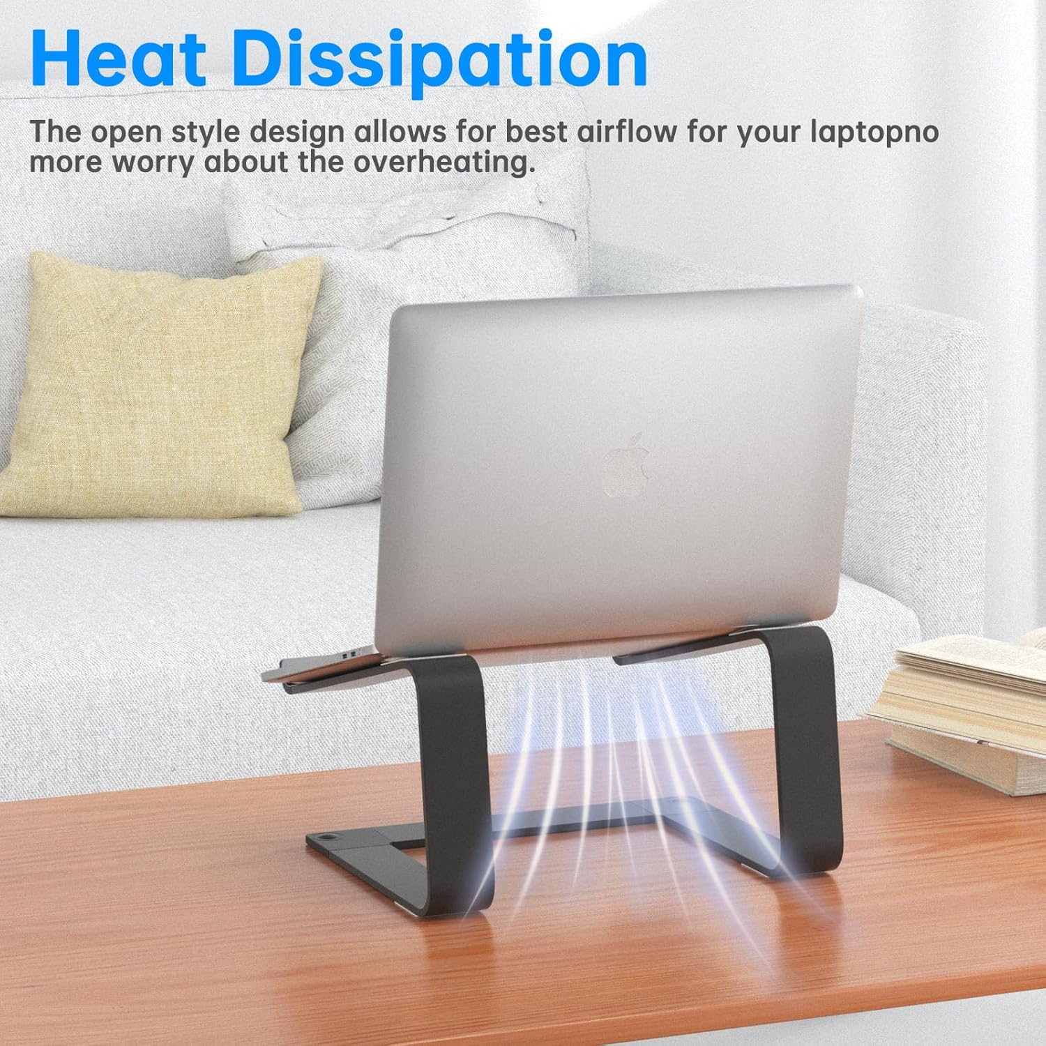 Laptop Stand for Desk Detachable Aluminum Computer Riser Portable Metal Notebook Holder Compatible with MacBook Air, Pro, Dell, HP, Lenovo and All 10-16" Laptops, Black - Image 4