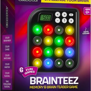 6 in 1 Brain Teasers & Memory Game, 6 Fun Games for Kids, Cool Handheld Toys, Unique Gifts for Teens, Best Activities for Tween Boy, Birthday Gift Ideas for Boys & Girls Ages 6-8 9 10 11 12 + Year Old
