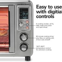 Hamilton Beach Sure Crisp 6-in-1 XL Digital Air Fryer Toaster Oven Combo, With Easy-Access French Doors, Bake, Broil, Toast, Pizza & Reheat Functions, 0.9 cu. ft. Capacity, Stainless Steel (31191) - Image 7