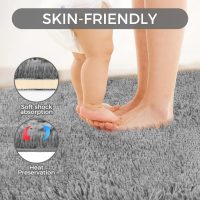 5X8 Ultra Soft Rug for Living Room, 5X8 Fluffy Shag Area Rug for Bedroom, Modern Shaggy Carpets Fuzzy Rug for Teens Dorm Nursery Home Decor Aesthetic, Upgrade Anti-Skid Durable, Grey - Image 6