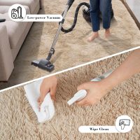 Fluffy Rug Shaggy Area Rug, Beige 2x4 Area Rugs for Bedroom, Small Bedside Rug, Soft Fluffy Shaggy Entryway Throw Rugs for Living Room Bedroom Kids Room Home Decor - Image 5