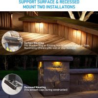 LEONLITE 8-Pack 7 Inch LED Hardscape Lighting, Update Retaining Wall Lights, LED Landscape Lighting, 12-24V AC/DC Paver Light Low Voltage, 3W/4W/5W Dimmable Outdoor Step Lights, 2700K Soft White, ETL - Image 3