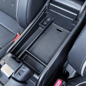 TACORBO Center Console Organizer Compatible with Honda HRV 2023 2024 2025 Accessories, Armrest Secondary Storage Box, HR-V EX/EX-L/LX/SE/Sport/Touring Interior ABS Insert Tray Black Trim