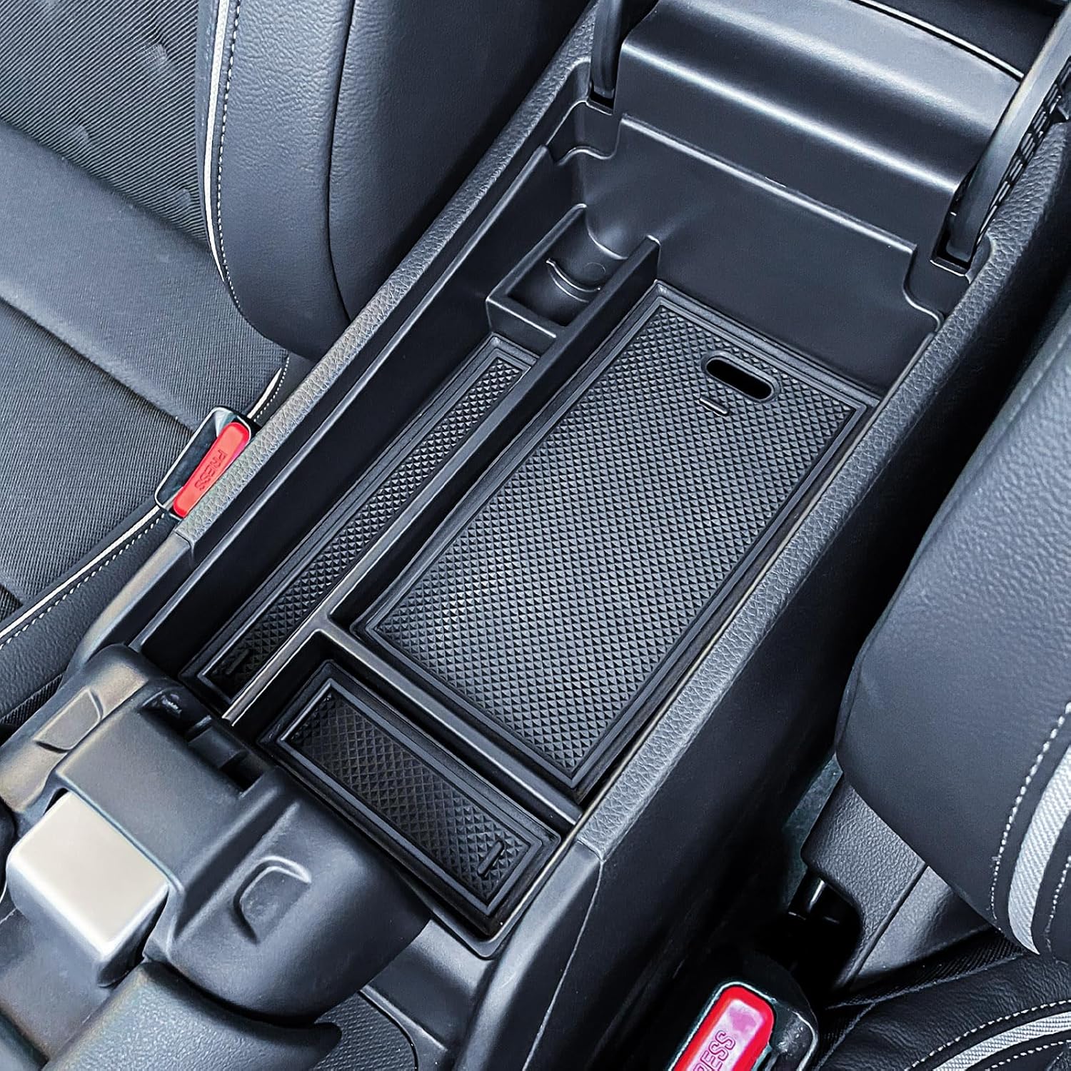 TACORBO Center Console Organizer Compatible with Honda HRV 2023 2024 2025 Accessories, Armrest Secondary Storage Box, HR-V EX/EX-L/LX/SE/Sport/Touring Interior ABS Insert Tray Black Trim