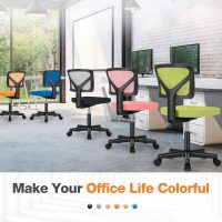 Sweetcrispy Office Computer Desk Chair, Ergonomic Low-Back Mesh Rolling Work Swivel Chairs with Wheels, Armless Comfortable Seat Lumbar Support for Home, Bedroom, Study, Student, Adults, Black - Image 7