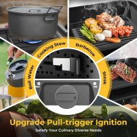 2 Burner Portable Camping Stove Propane, Folding Propane Stove for Camping, Camp Stove with 17,000 BTU,Two Adjustable Burners Gas Camping Stove with Carrying Bag for Outdoor Cooking,BBQ - Image 5