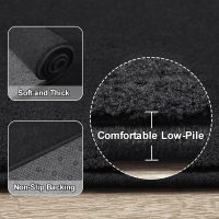 Amearea Modern Area Rugs for Bedroom Living Room, 4x6 Feet Black Thickened Memory Foam Rug, Fluffy Indoor Washable Rugs Non Slip Minimalist Carpet for Kids Boys Girls Dorm Nursery Room Decor - Image 3