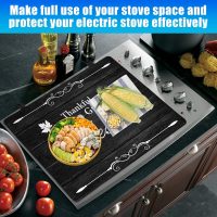 Stove Top Cover for Electric Stove (28.5”x 20.5”), Heat Resistant Glass Cooktop Cover, Multipurpose Stove/Counter/Washer Top Protector, Dishwasher Safe Natural Rubber (Thankful) - Image 4
