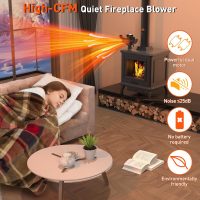 Easywave Wood Stove Fan Heat Powered, Dual Motors Heat Powered Fireplace Fan Non-Electric for Wood/Log Burning Stove Pellet/Gas Burner, 6 Blades Silent Thermal Fan W/Stove Accessories Thermometer - Image 7