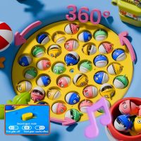 ORANGE OCEAN 70 PCS Magnetic Fishing Table Game for Kids Boys Toddlers Ages 3-5 4-6, Magnetic Fishing Toys with 360° Rotation & Sound, Birthday Toys Gifts for 3 4 5 6 Year Old Boys Kids, 1-8 Players - Image 4