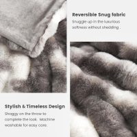 Cozy Bliss Faux Fur Throw Blanket for Couch, Fuzzy Soft Plush Thick Bubble Blanket for Sofa Bedroom Living Room, 50 * 60 Inches Tie-dye Taupe - Image 7