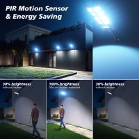 Solar Lights Outdoor, 6000K LED Solar Lights Outdoor Waterproof, Solar Flood Lights Outdoor with Motion Sensor and Remote Control, Solar Street Light Dusk to Dawn 4-Pack - Image 5