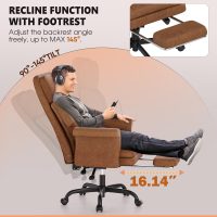 ELABEST C39 Cross Legged Office Chair with Footrest & Convertible Armrests - Pet-Friendly XL Home Desk Chair, Ergonomic Recliner with Lumbar Pillow, Criss Cross Design, Big and Tall Executive Chair - Image 5