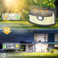 Aootek New Solar Motion Sensor Lights 120 LEDs with Lights Reflector,270° Wide Angle, IP65 Waterproof, Step Lights for Front Door, Yard, Garage, Deck (Front Button 6-Pack) - Image 5