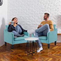 VINGLI Accent Chairs for Living Room Mid Century Modern Chair Sofa Chair Upholstered Arm Chair with Scooped Arms for Bedroom, Apartment, Office, Studio, Waiting Room, Play Room - Image 9