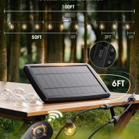addlon 100FT Solar String Lights Outdoor with Remote, 54 LED Shatterproof Bulbs, Dimmable & Timable, 3 Light Modes, G40 Waterproof Solar String Lights for Outside Backyard Party Decor - Image 7