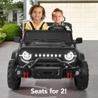 Best Choice Products Kids 24V 2-Seater Electric Ride On Car Truck w/ 132lb Weight Capacity, Parent Control, Bluetooth, LED Lights - Black - Image 3