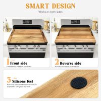 Noodle Board Stove Cover with Handles for Electric, Gas Stove Top (Acacia Wood) - Image 5