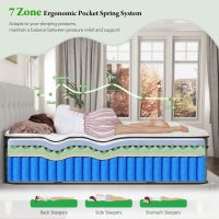 Onlylucky Twin Size Mattress, 12 Inch Hybrid Twin Mattress in a Box with Gel Memory Foam & Pocket Springs for Back Pain Relief, Edge Support & Motion Isolation, Medium Plush, 365-Night Trial - Image 2