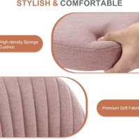DUMOS Office Desk Chair, Modern Cute Rolling Vanity Swivel Task Seating with Wheels, Comfortable Back Seat Armless for Home, Bedrooms, Study, Student, Adults, Make-Up, Dressing Room - Image 4