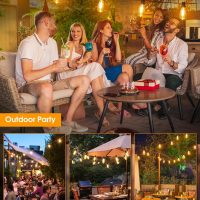 25FT Outdoor String Lights, Patio Lights with 10+1 LED Dimmable Waterproof Shatterproof ST38 Retro Edison 2700K Bulbs for Balcony Yard, Black - Image 6