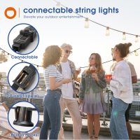 addlon 100FT(50FT*2) LED Outdoor String Lights Waterproof Patio Lights with Shatterproof ST38 Replaceable Bulbs, Dimmable Outside Hanging Light Connectable for Porch, Backyard, 2200K - Image 7