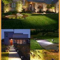 Brightown Solar Lights Outdoor Waterproof IP67, [Cool & Warm Light 2-in-1] Solar Spot Lights Outdoor, 2 Colors 3 Brightness Levels LED Outdoor Solar Lights for Yard Pathway Garden House, 2 Pack - Image 8