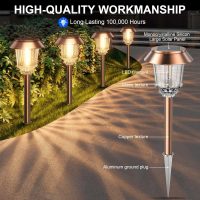 XMCOSY+ Solar Pathway Lights Outdoor - 6 Pack Solar Lights Outdoor Waterproof, 10-40 LM Dimmable Auto On/Off Solar Outdoors Lights Yard Garden Walkway Driveway (Warm White) - Image 4