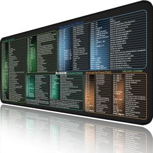 secret corner excel&Word&Windows&powerpoint Cheat Sheet Mousepad,Extra Large Office Desk Accessories Desk mat,Office Keyboard Shortcuts Mouse pad, Non-Slip for Computer Gaming Mouse pad 27.6"x11.8"