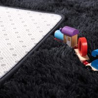 Noahas Fluffy Black Area Rugs for Bedroom Living Room,4x5.3 Feet Thick Shag Throw Floor Carpet,Soft Shaggy Non-Slip Plush Dorm Nursery Kids Rug Home Decor Aesthetic - Image 4