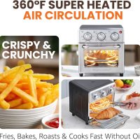 Elite Gourmet EAF0852SS 8.5Qt. Capacity Air Fryer Oven, Air Fry, Broil, Toast, Bake & Broil with Convection, Time and Temperature Controls, 800-Watts, Includes 25 Delicious Recipes, Stainless Steel - Image 3