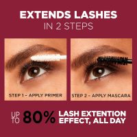 L'Oreal Paris Makeup Double Extend Tubing Mascara, Lengthening 2 Step Mascara, Smudgeproof, Black - Image 3