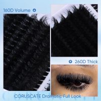 Lash Clusters 160D+260D Eyelash Clusters 12-24mm Long Lash Extension Thick Cluster Eyelash Extensions Volume Strip Mink Lashes Cluster Dramatic Full Salon Look Eyelash by CORUSCATE - Image 5