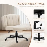 Criss Cross Wheeled Chair - Adaptable Comfort for Every Need, High-Backed, with Adjustable Wide Armrests, Anti-Skid Fabric Upholstery, and a Sleek Modern Aesthetic for Home Office Use - Image 6