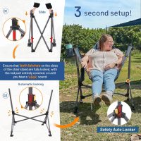 TIMBER RIDGE Hammock Camping Chair, Oversized Swinging Chair with Adjustable Back and Seat Height, Portable Folding Rocking Camping Chair for Outdoor Lawn, Backyard and Patio, Supports 400lbs - Image 9
