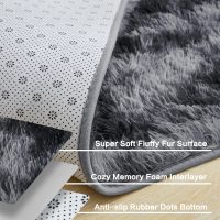 Andency Soft Area Rugs for Living Room Bedroom, 4x6 Non-Slip Fluffy Shag Carpet, Indoor Floor Fuzzy Shaggy Living Room Plush Rug for Kids Dorm Nursery Home Decor Aesthetic, Tie-Dyed Dark Grey - Image 5